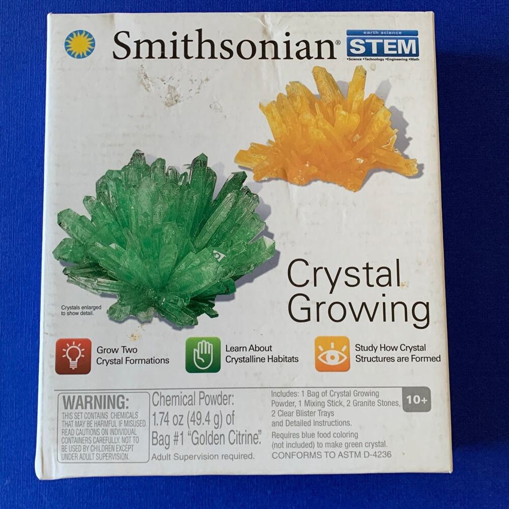 Smithsonian Crystal Growing STEM Grow Two Crystal Formation BRAND NEW!